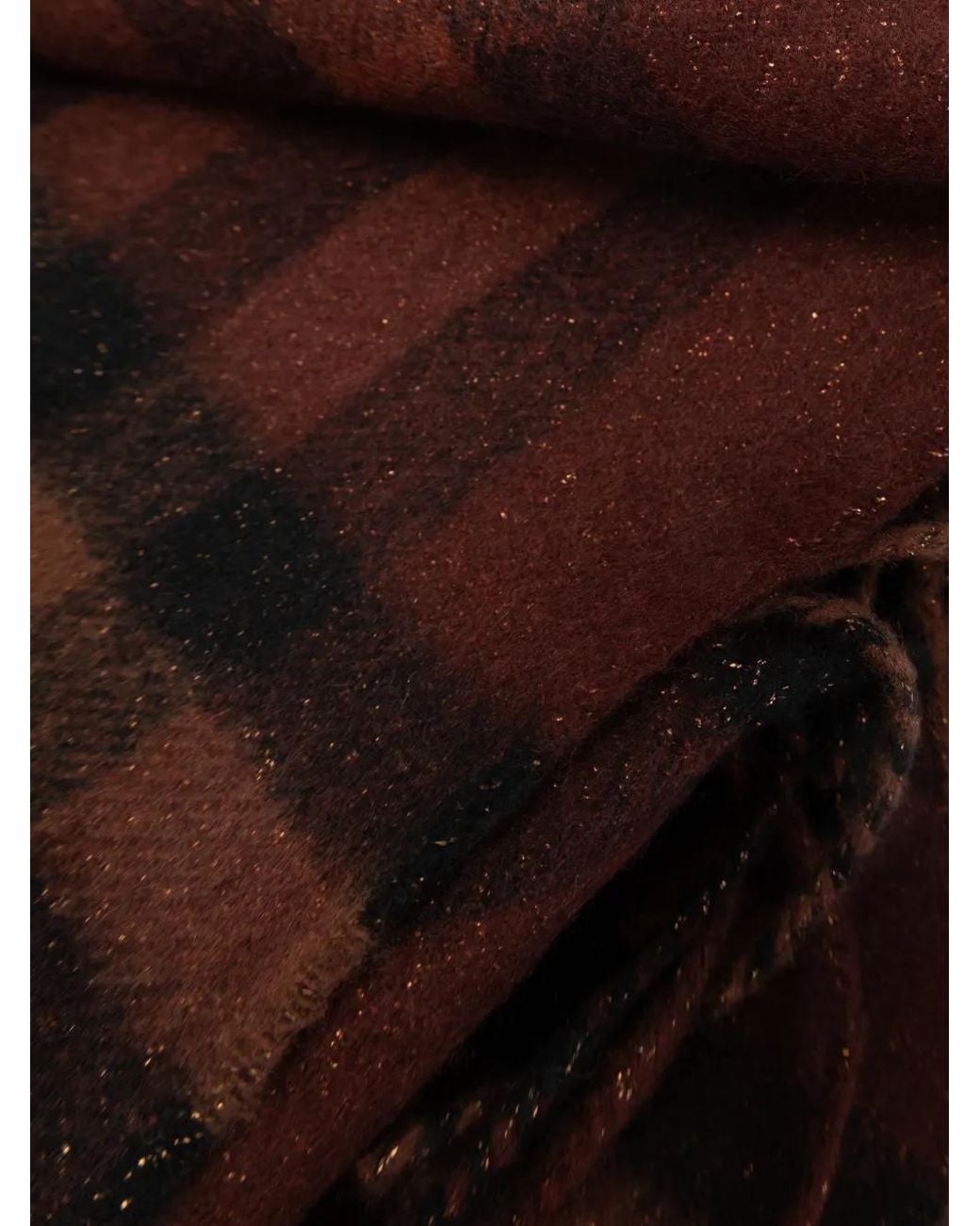 Burberry Brown Check Fringed Scarf