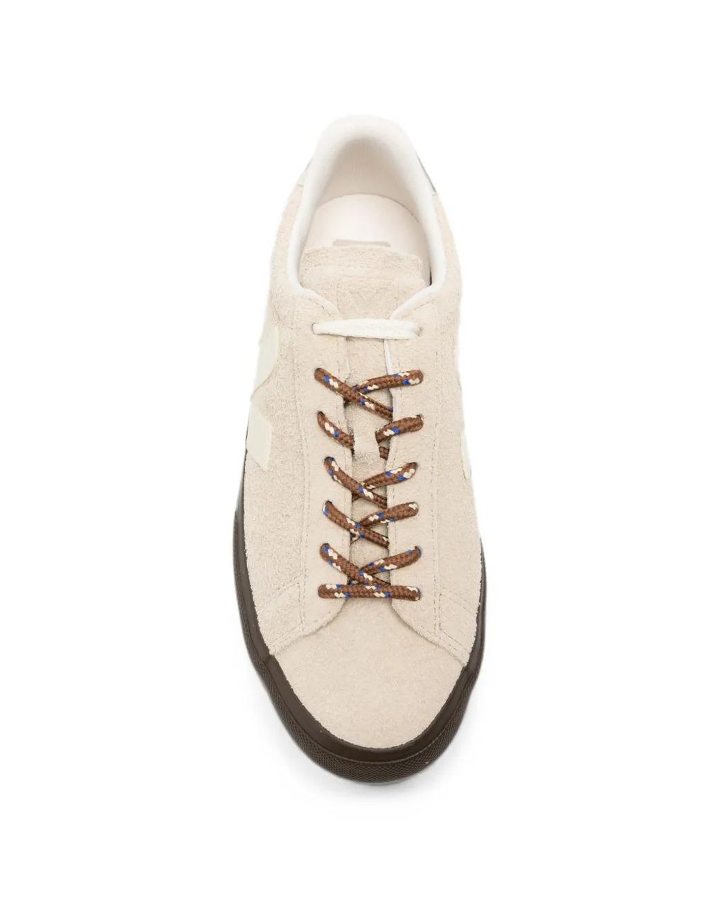 Veja White Suede Logo-Patch Sneakers
