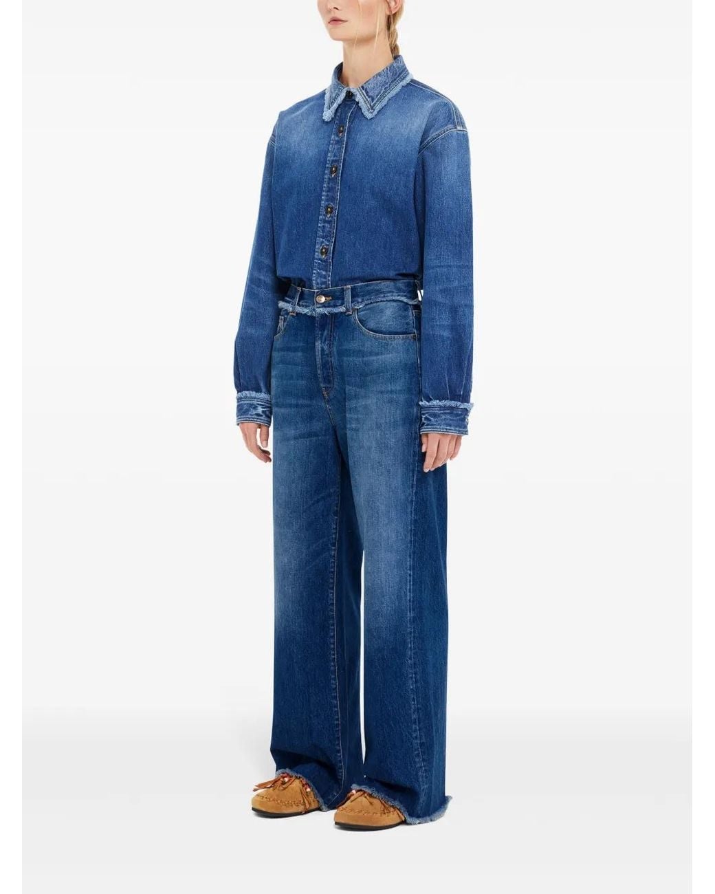 Alanui Blue Fringed Jeans