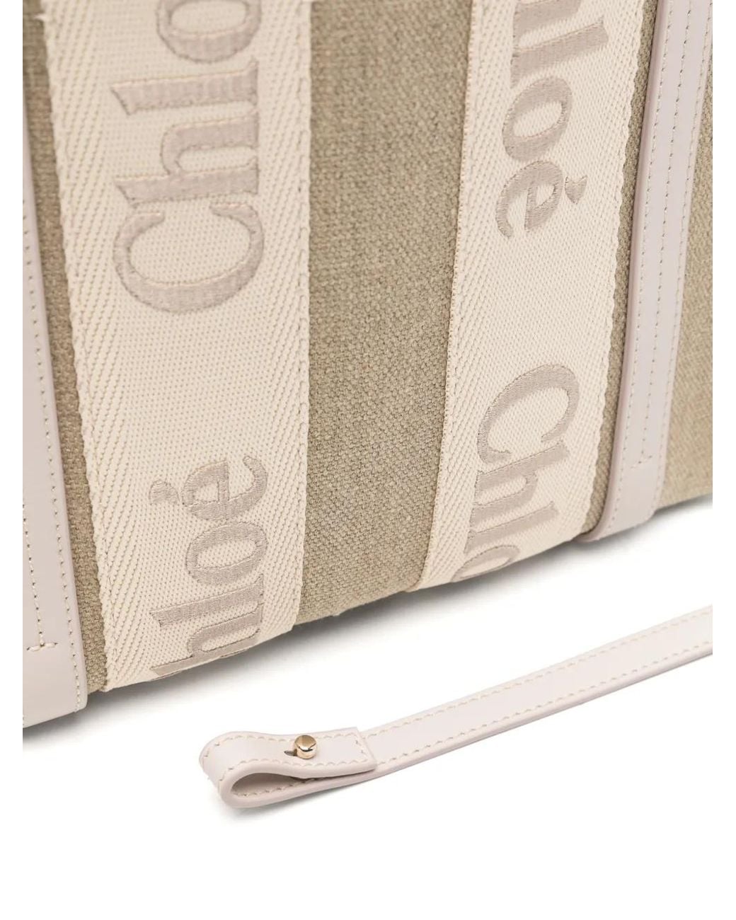 Chloé Natural Woody Linen Tote Bag