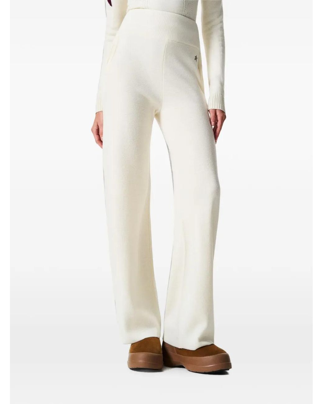 Perfect Moment White Chalet Merino Wool Knitted Pant