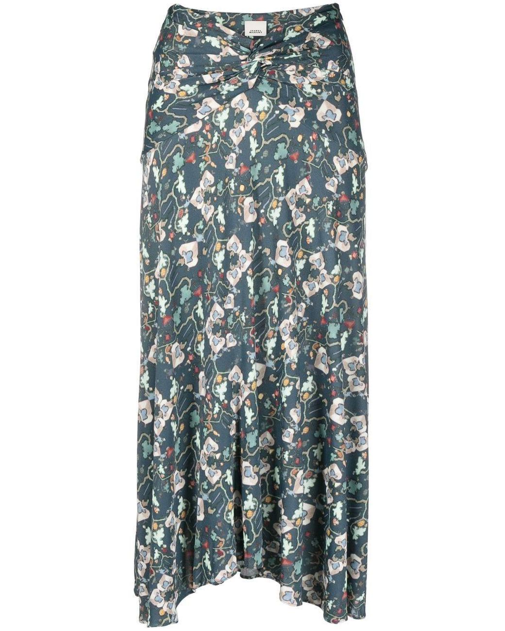 Isabel Marant Juneo Floral-print Skirt in Blue | Lyst