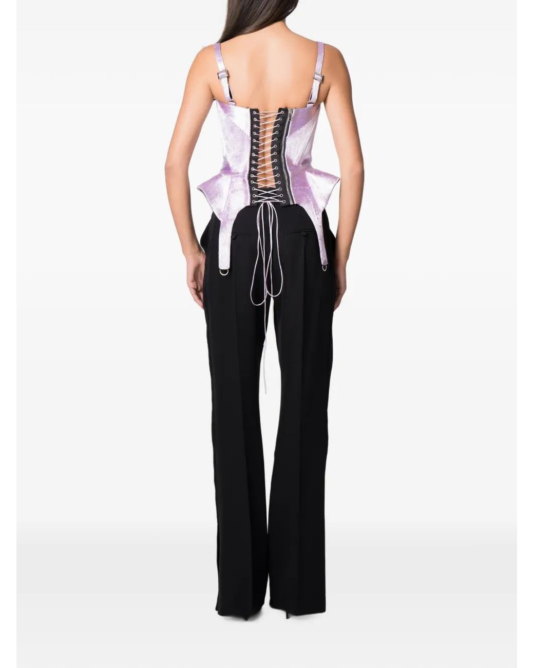 NORINA ST Purple Kaly Lace-Up Corset Top