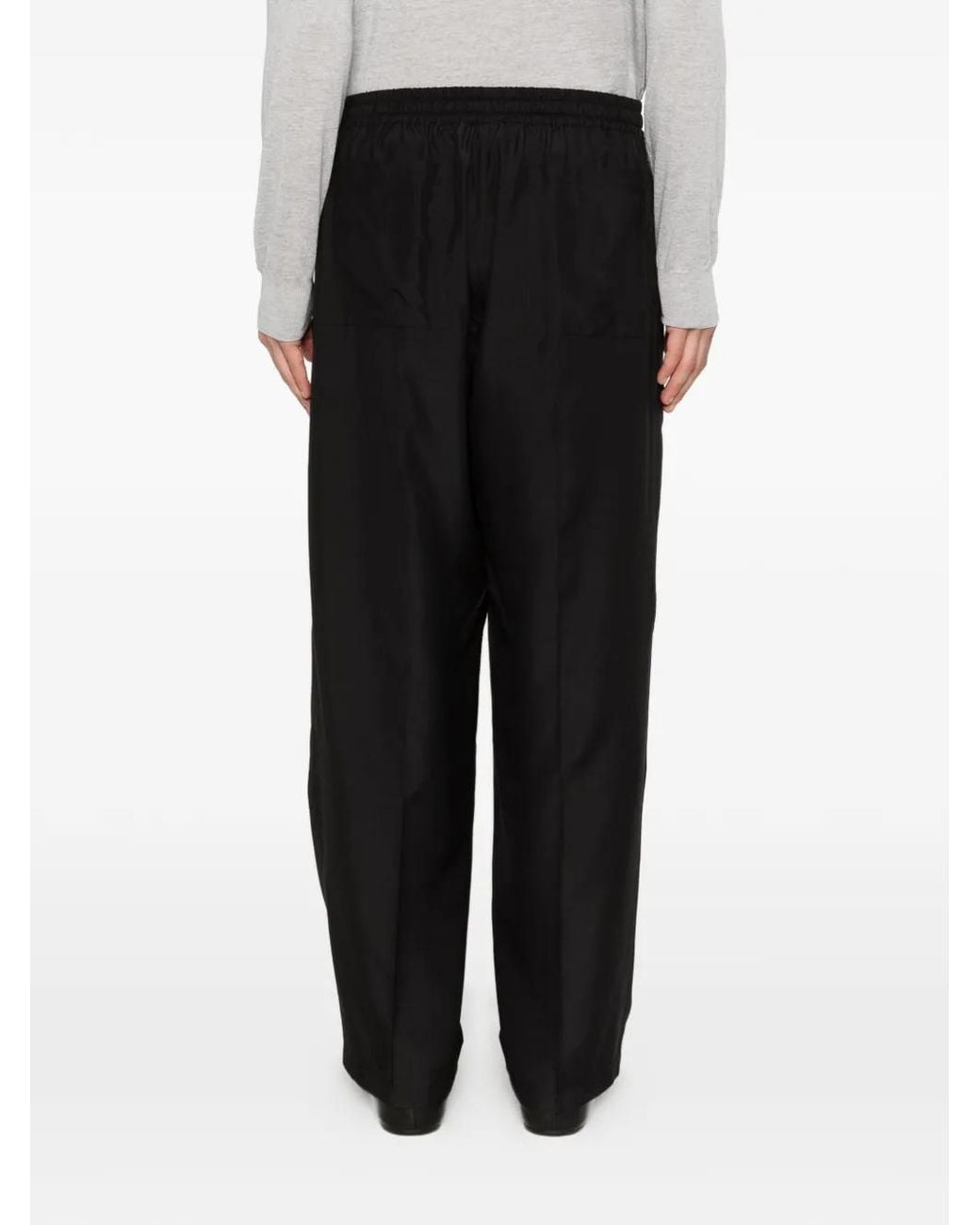 Umit Benan Black Drawstring Trousers for men