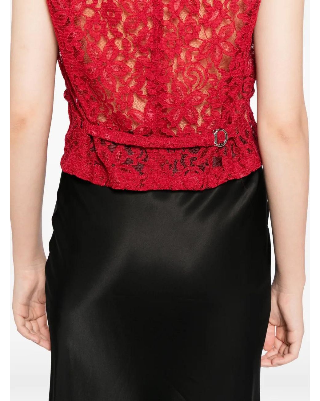 BLAKLACE Red Lace Tank Top