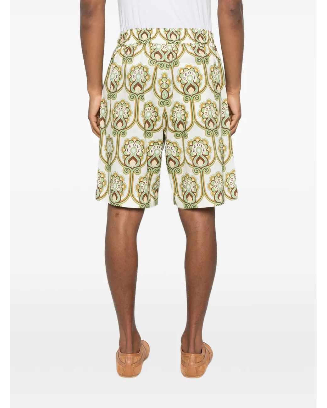 Drole de Monsieur White Print Camp Shorts for men