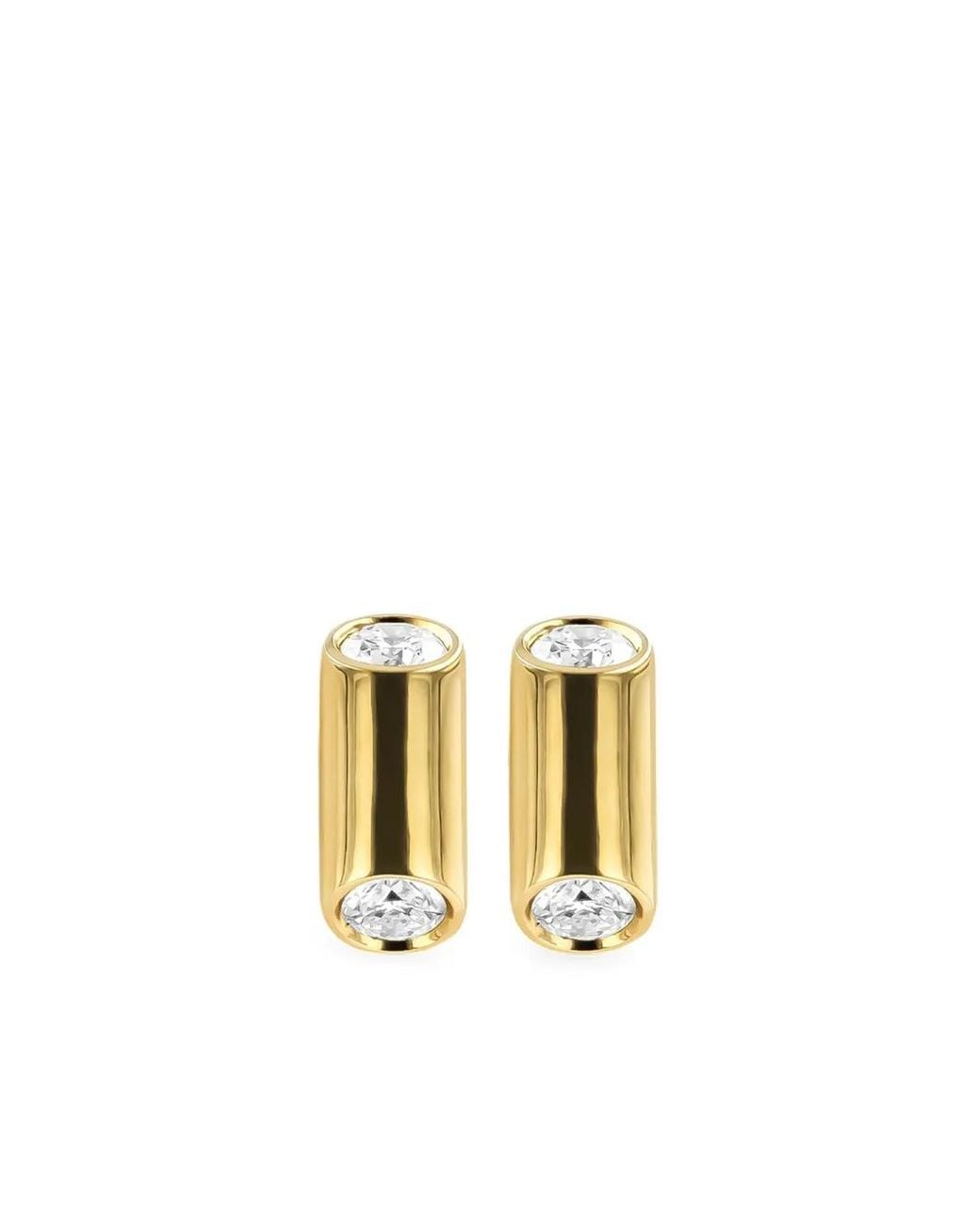Pragnell Metallic 18Kt Eclipse Diamond Stud Earrings