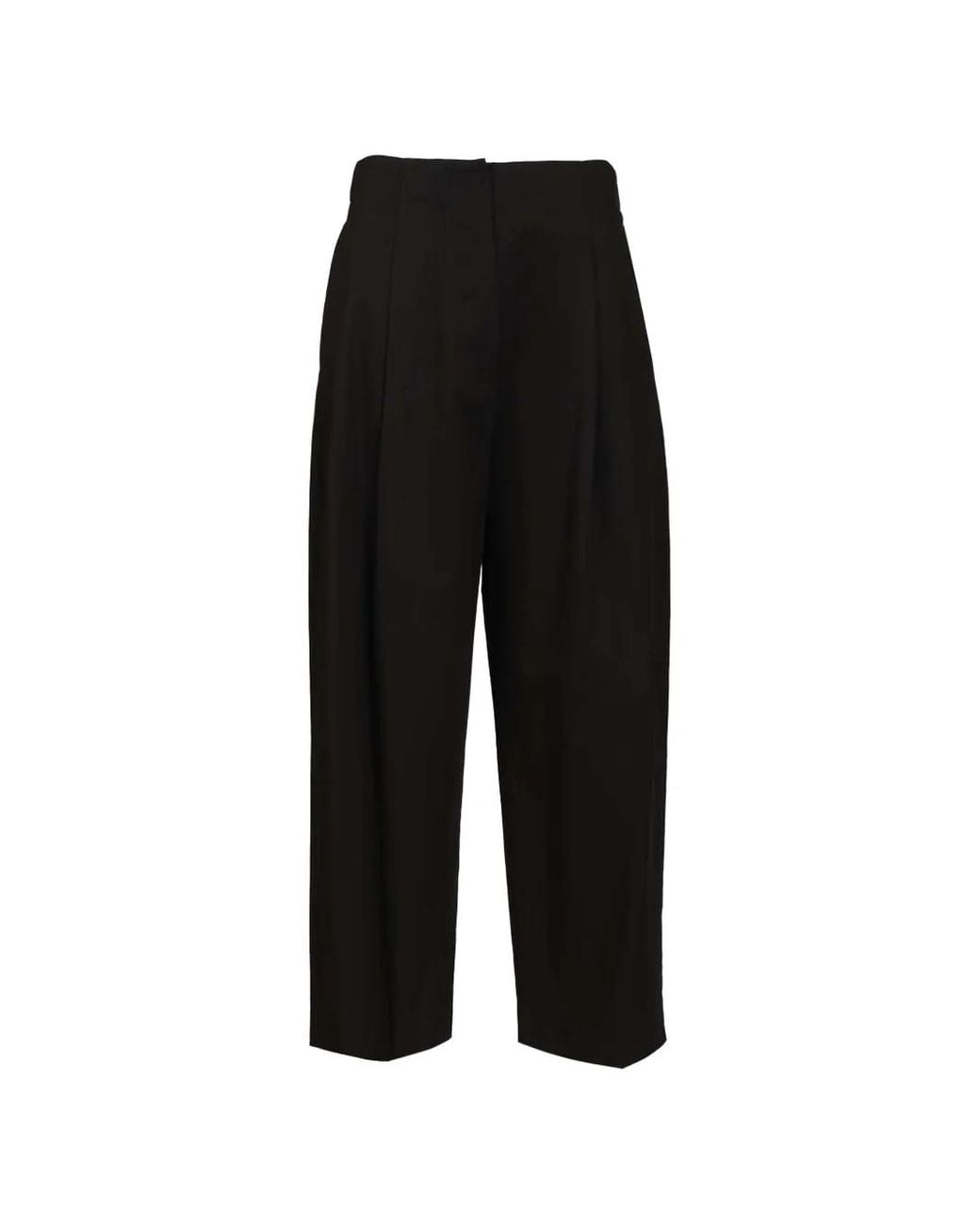 Al Duca D'aosta Black Pleated Wide-Leg Trousers