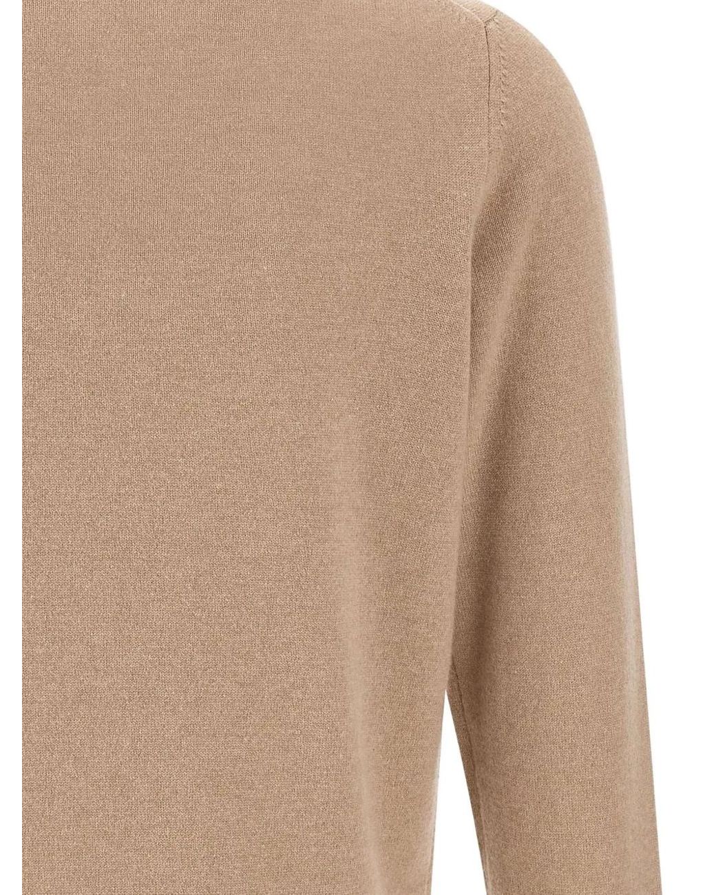 Kangra White Ribbed Crew-Neck Cashmere Sweater for men