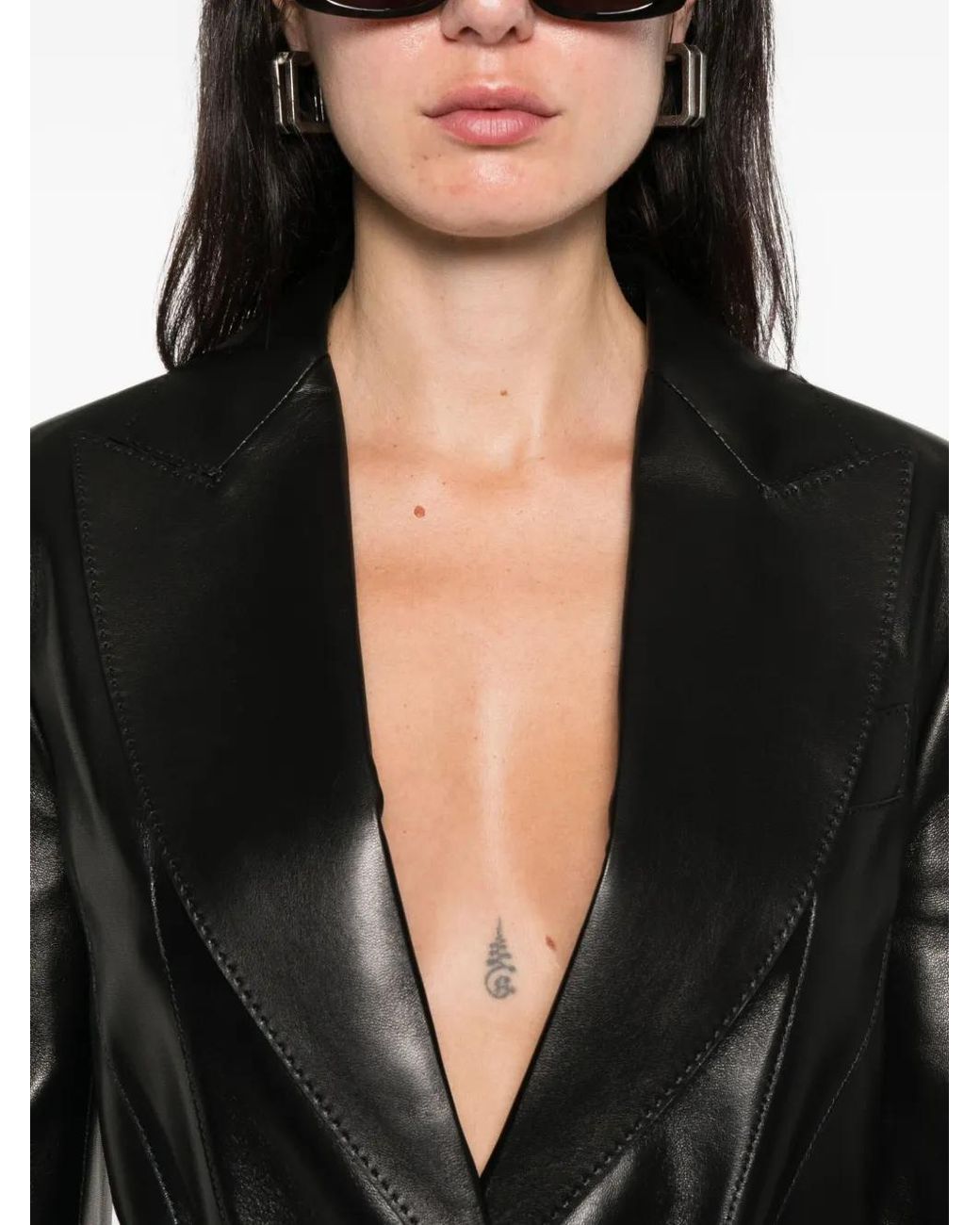 Tom Ford Black Notched-Lapel Leather Jacket