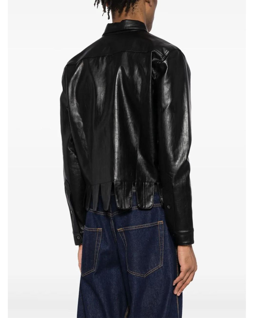JUNTAE KIM Black Square Petal Corset Shirt for men
