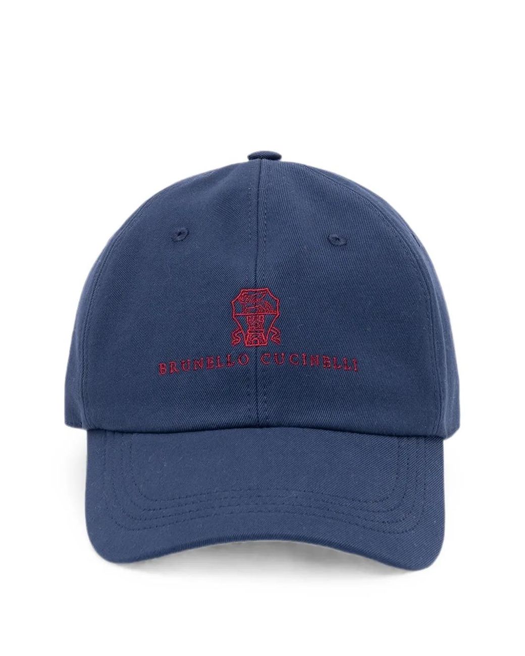 Brunello Cucinelli Blue Garment-Dyed Twisted Cotton Gabardine Baseball Cap With Embroidered Logo for men