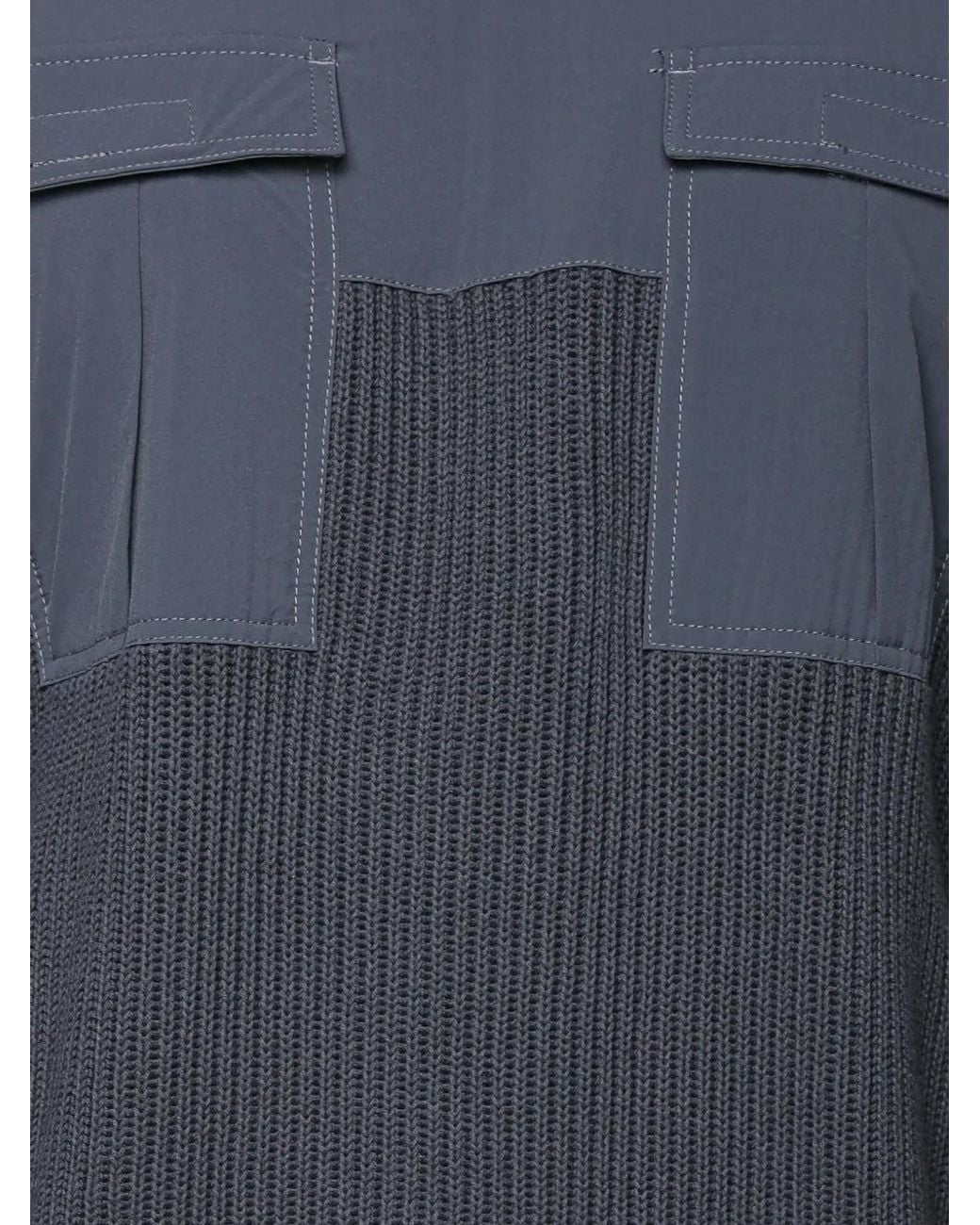 G-Star Blue Woven-Mix Panelled Sweater for men