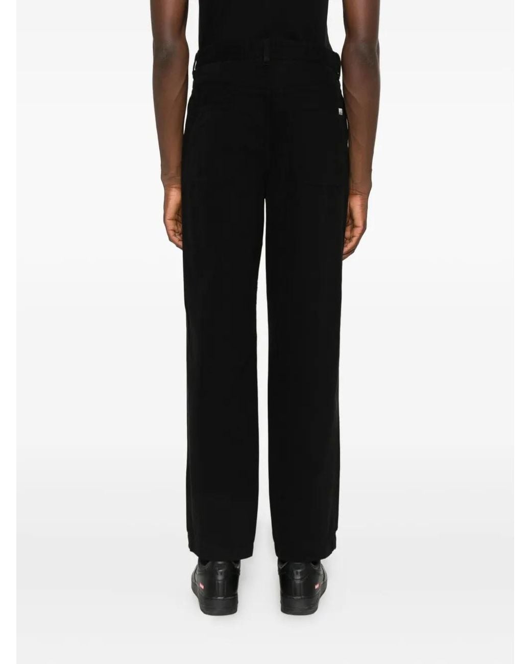 C P Company Black Cotton Cargo Trousers for men
