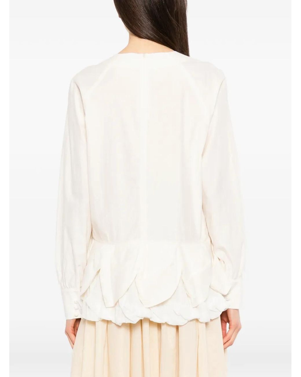 COTEMP White Ruffled Long-Sleeve Top