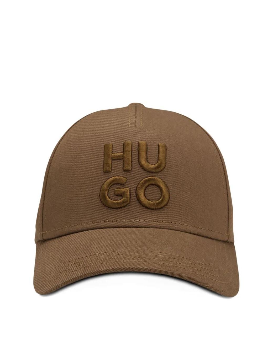 HUGO Brown Cotton Cap for men