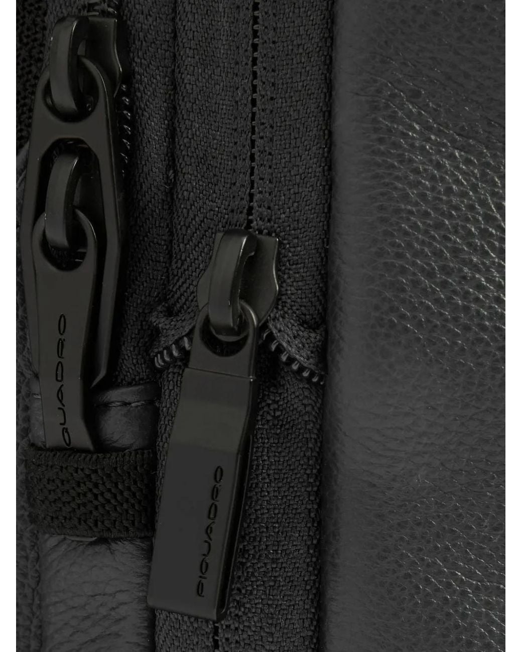 Piquadro Black Expandable Laptop Backpack for men