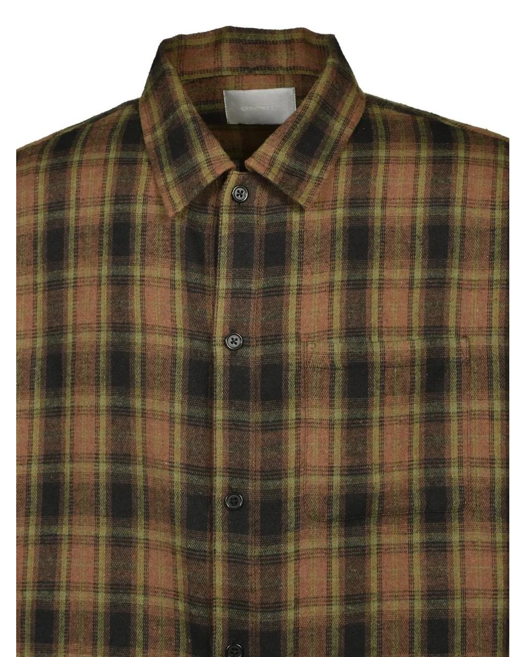 CEDARWOOD Green Echo Frayed Flannel Shirt for men