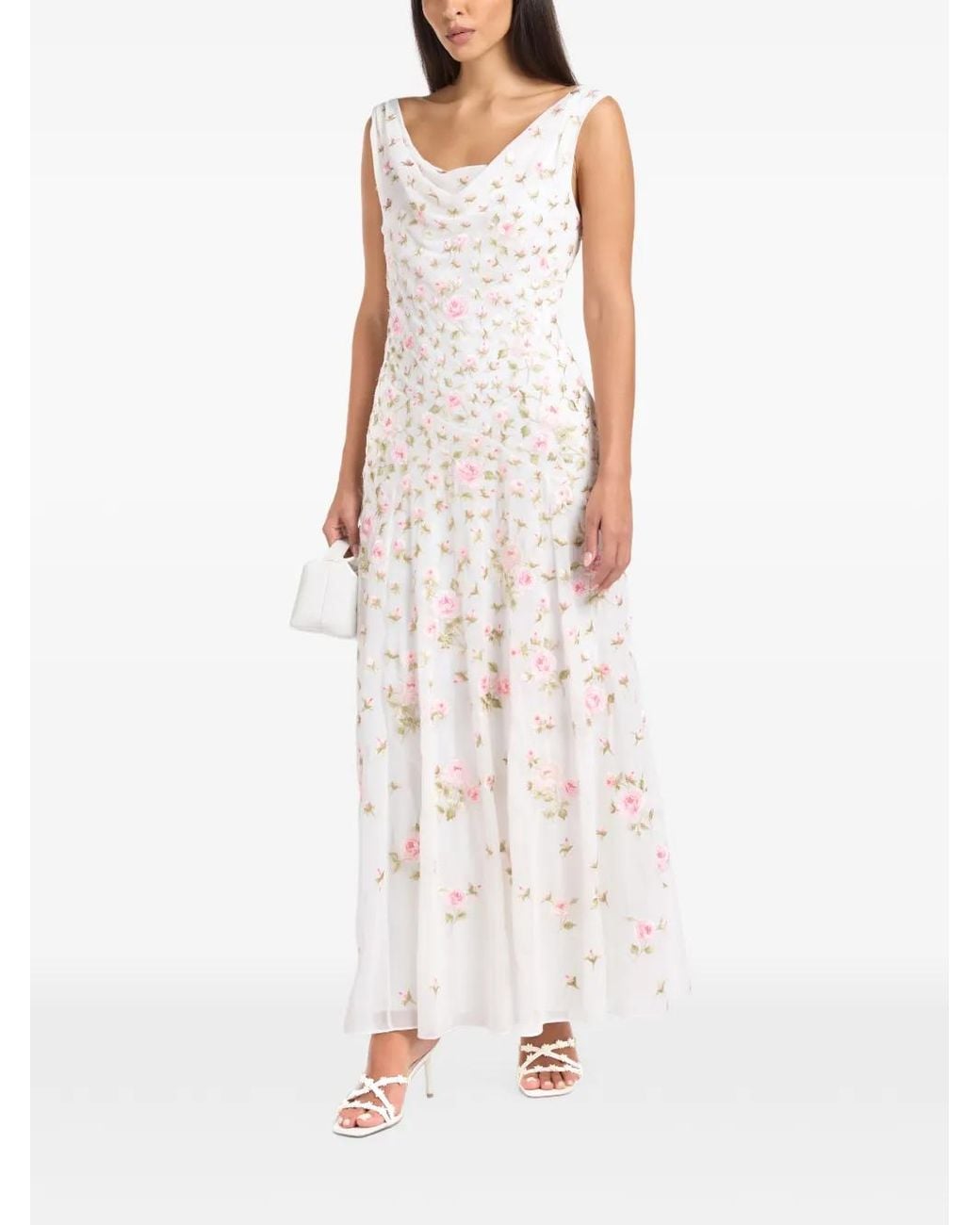 Vestido Largo Rose Bloom Needle & Thread de color White