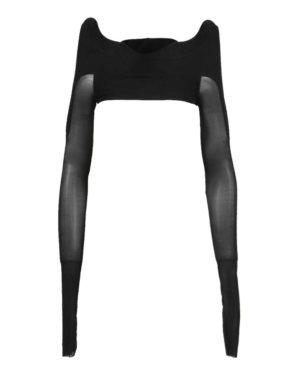 Rick Owens Black Long-Sleeved Crop Top