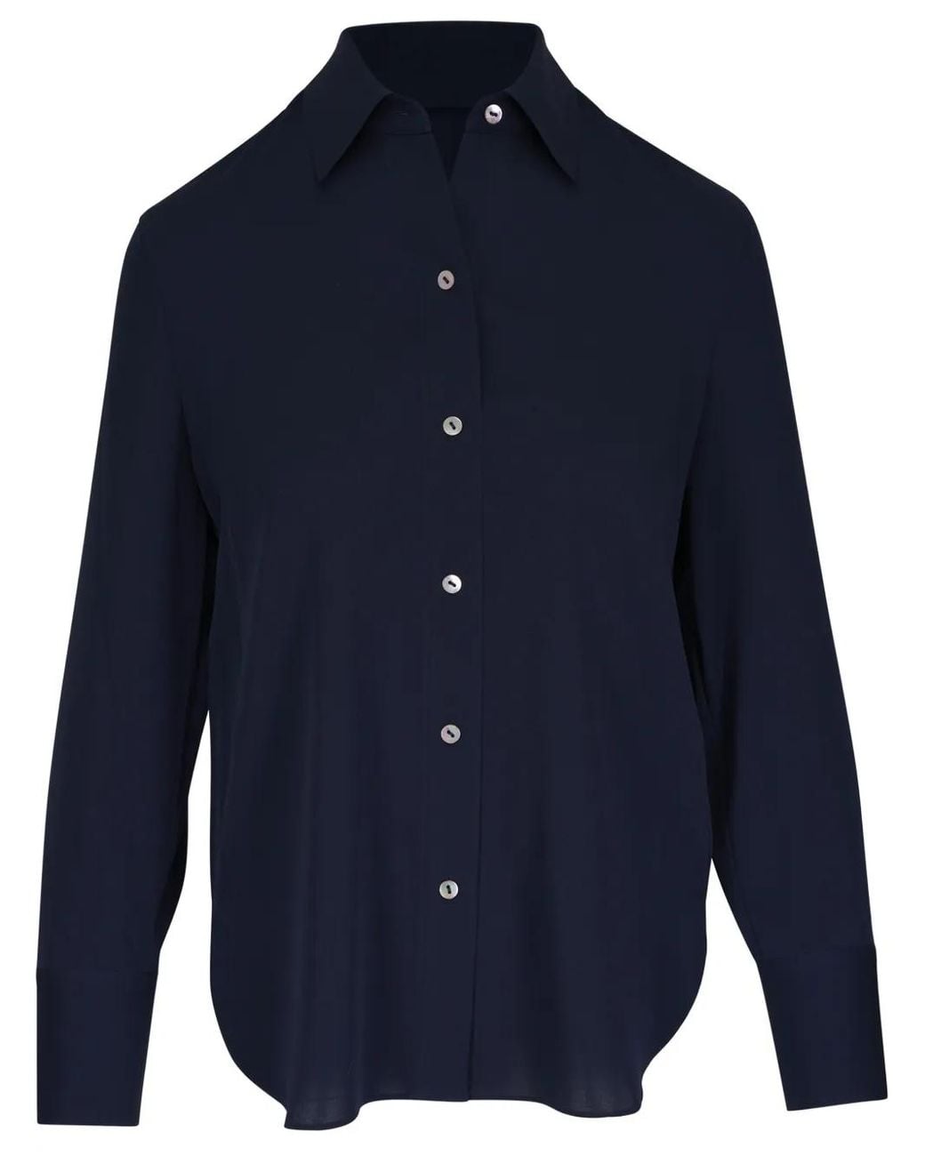 Vince Blue Stretch Silk Shirt