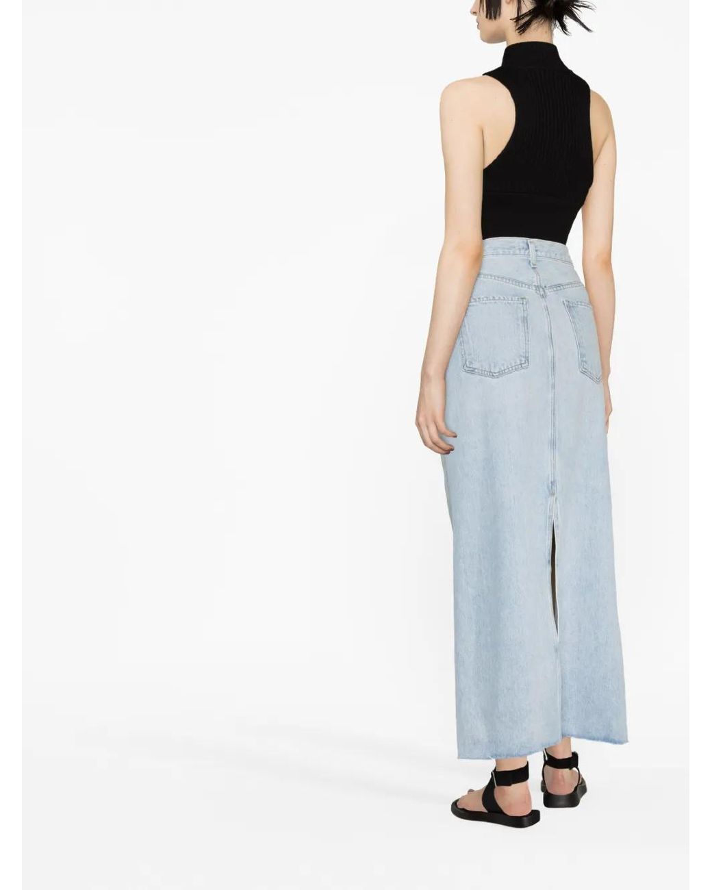 Agolde Denim Maxi-Rok in het Blue