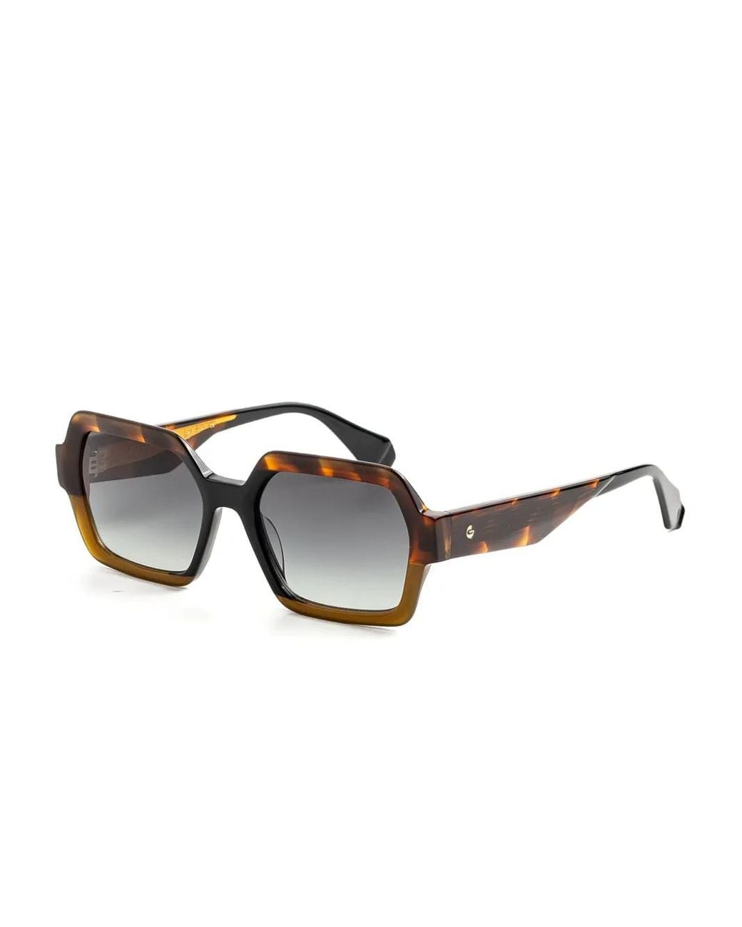 Gigi Studios Brown Hexagonal-Frame Sunglasses