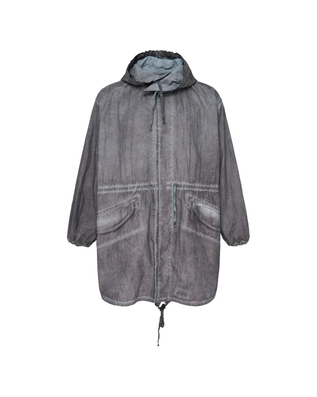 Maison Margiela Gray Drawstring Hooded Parka for men