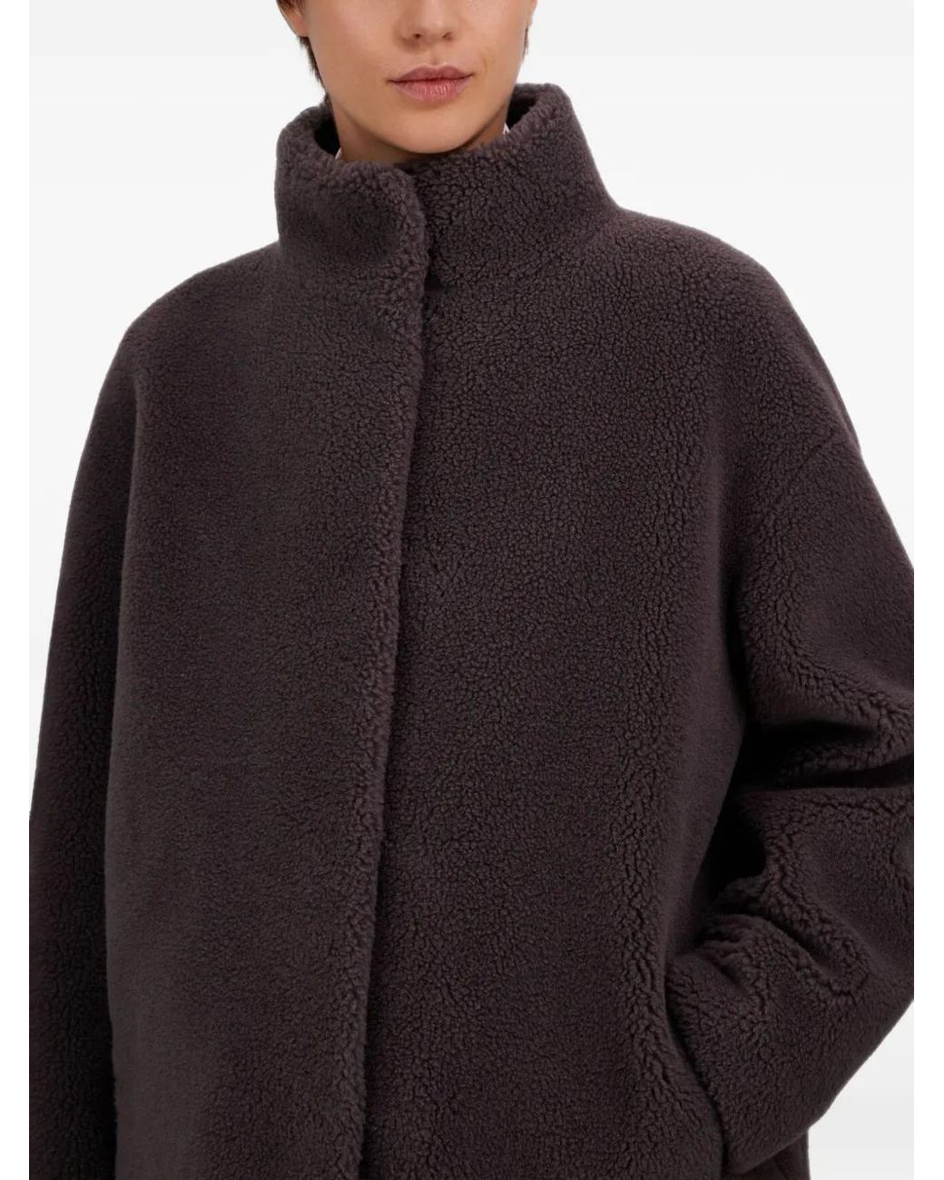 Herno Black Teddy-Effect Faux-Fur Jacket