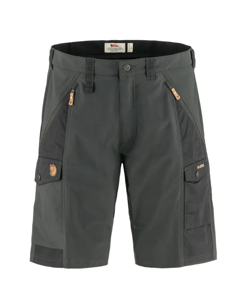 Fjallraven Gray Abisko Logo-Patch Cargo Shorts for men