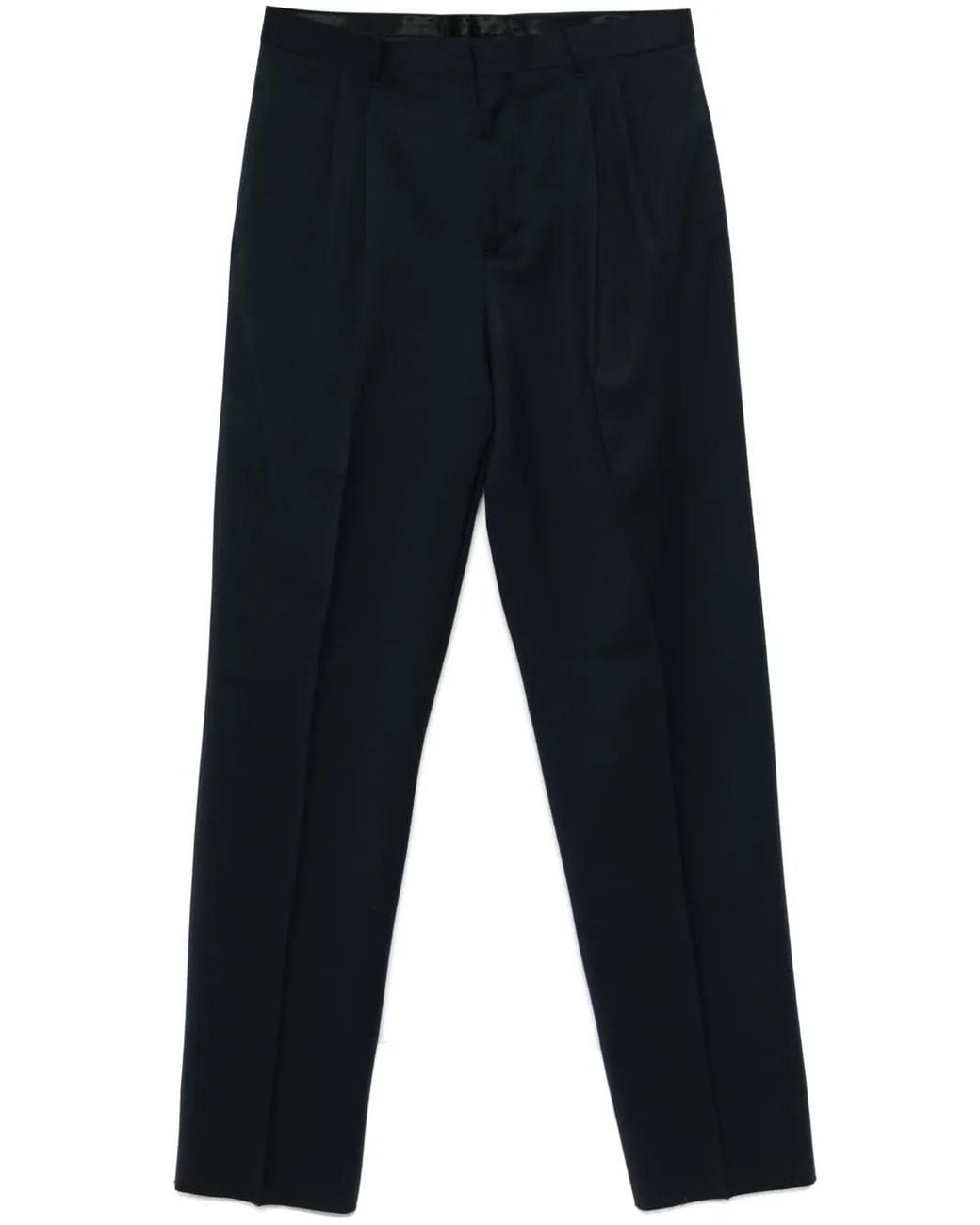 Lardini Blue Pleated Virgin-Wool Trousers for men