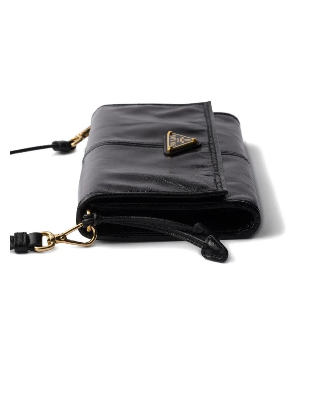 Prada Black Triangle-Logo Leather Wallet