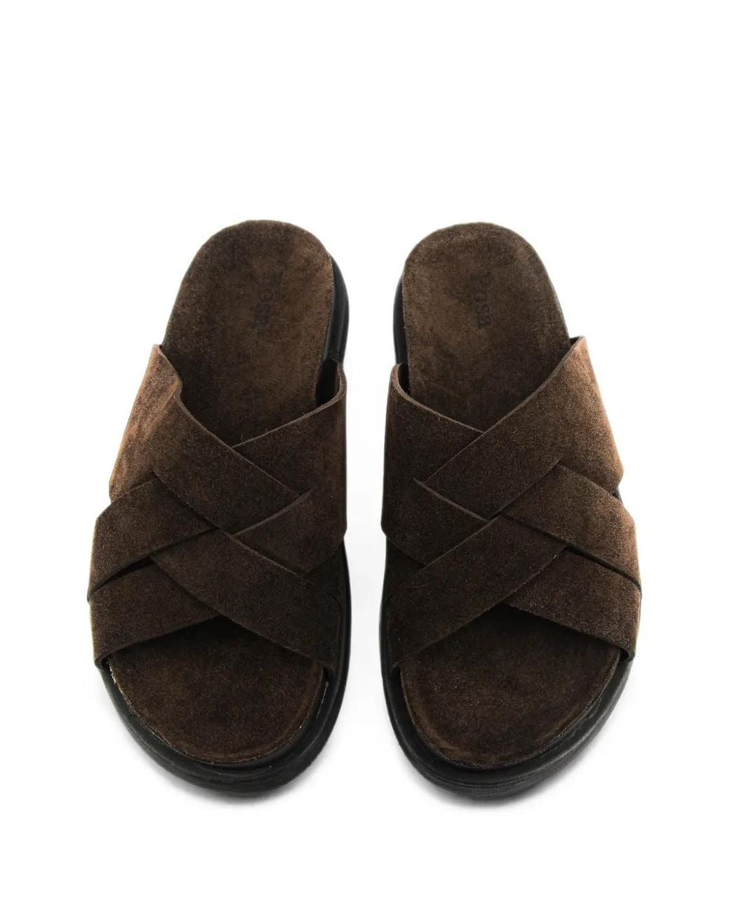 POSA Brown Sea-Slide Crossover Suede Slides for men