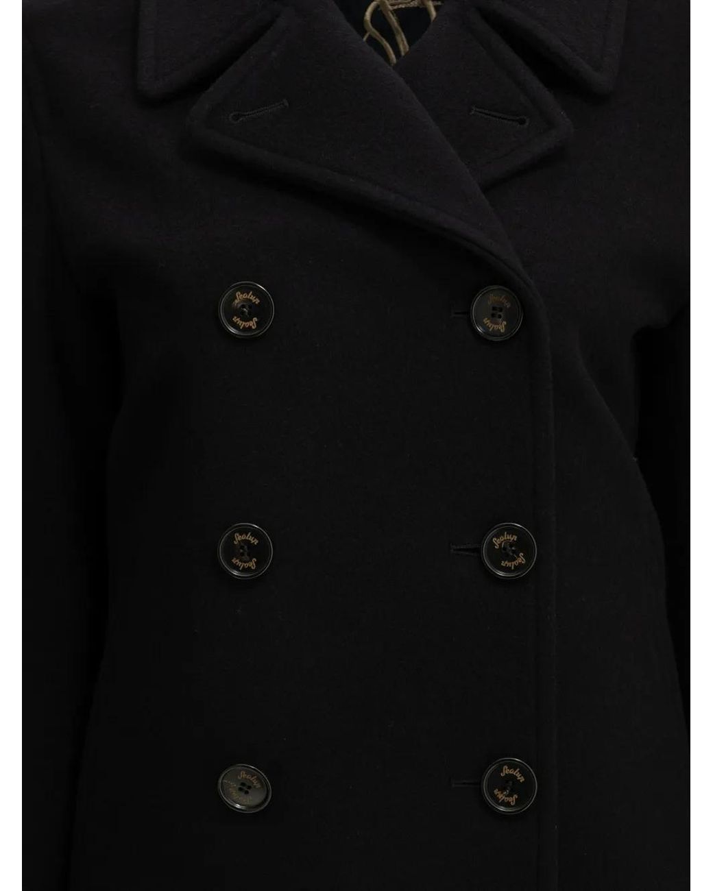 Sealup Black Double-Breasted Coat