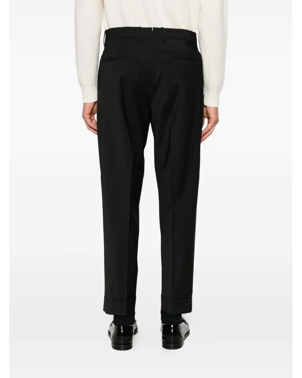 Berwich Black Pleated Trousers for men