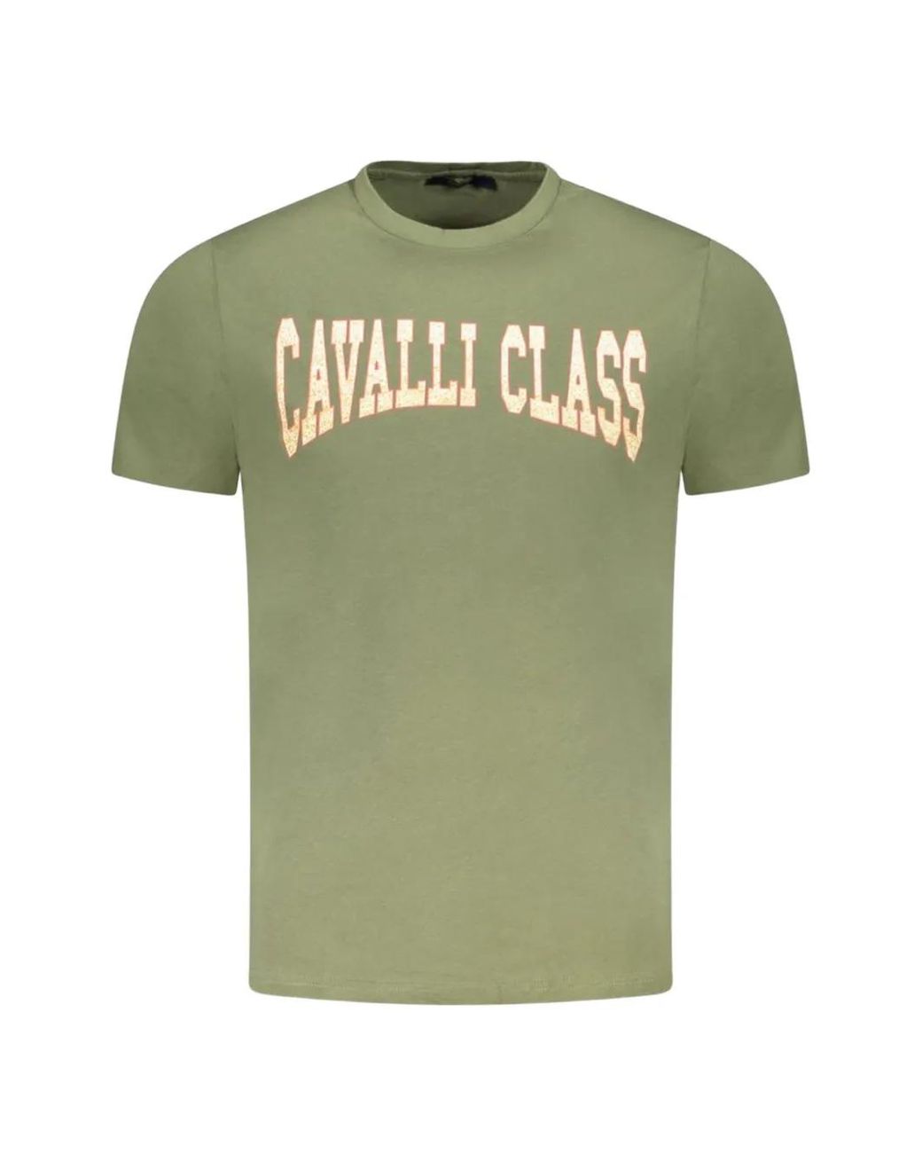 Roberto Cavalli Green Logo-Print T-Shirt for men