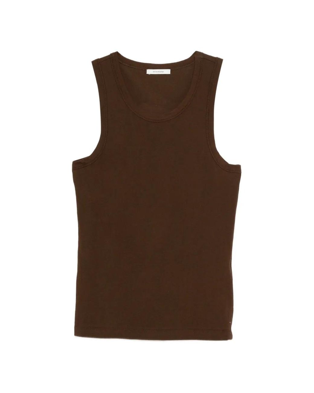 Entire studios Brown Crew Neck Sleeveless Tank Top