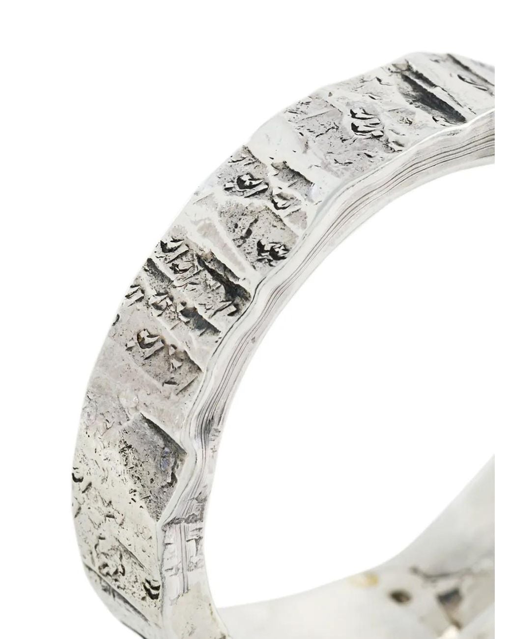 Emanuele Bicocchi Metallic Hammered Band Ring for men