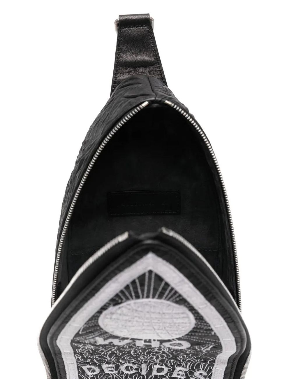 Who Decides War Black Wdw Leather Messenger Bag for men