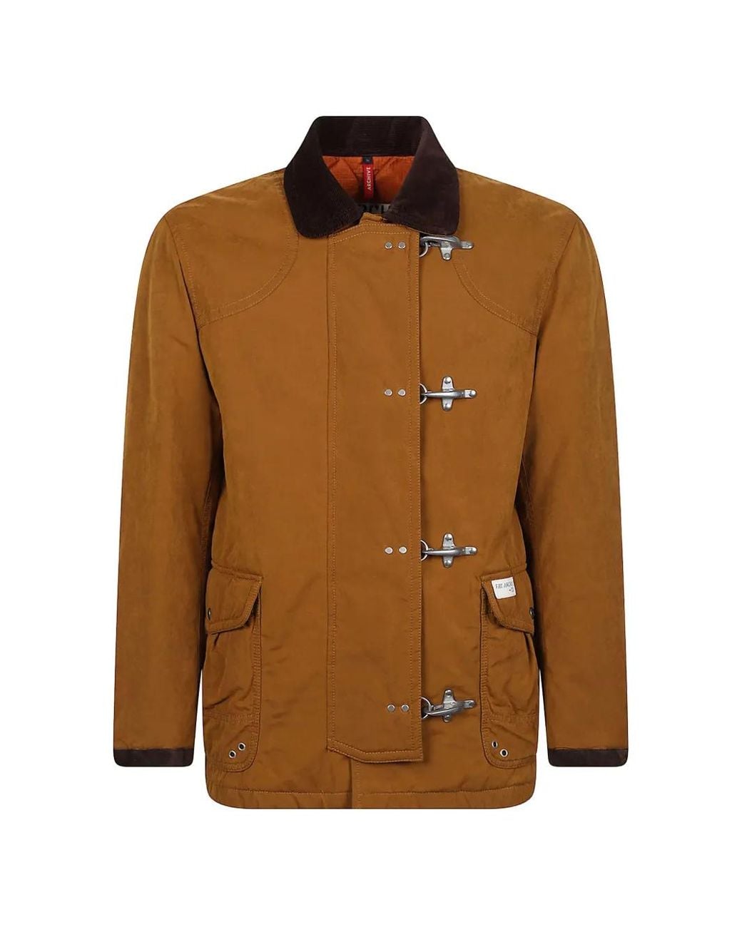 Fay Brown Corduroy-Collar Lobster-Clasp Jacket for men