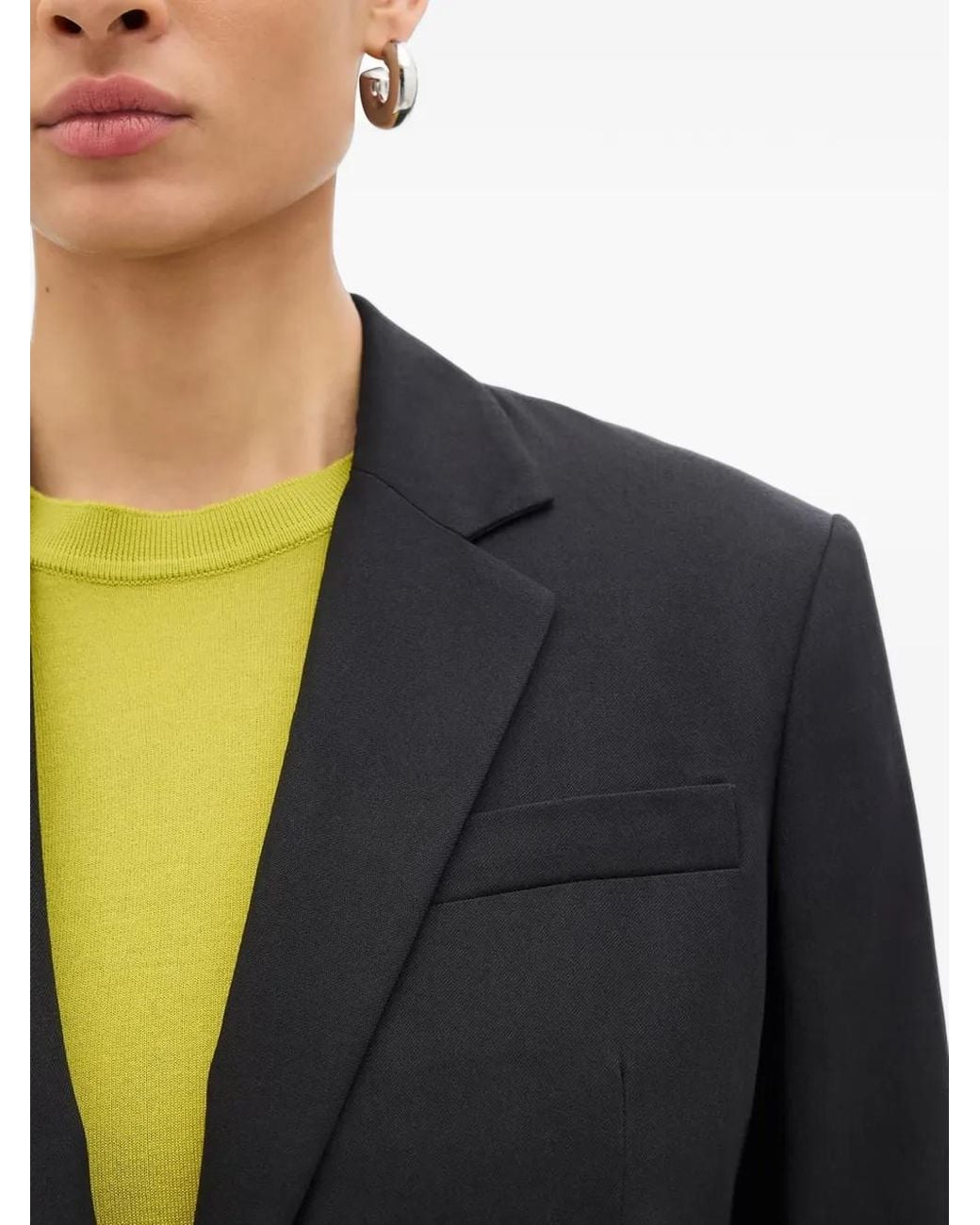 Another Tomorrow Relaxed Single-Breasted Blazer in Black | Lyst UK