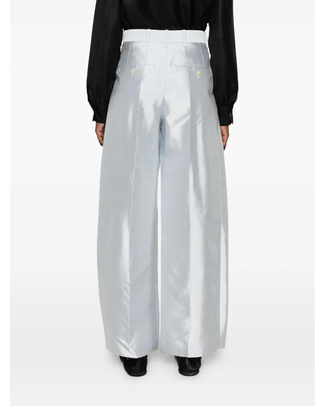 Carven White Double-Pleat Trousers