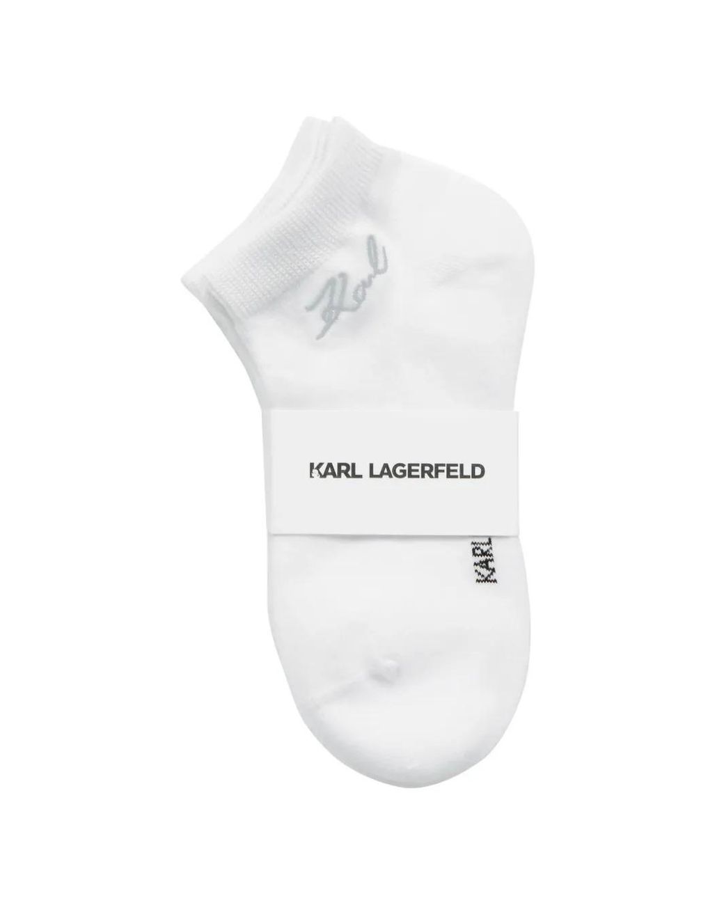 Karl Lagerfeld White Signature Short Socks (Set Of Five)