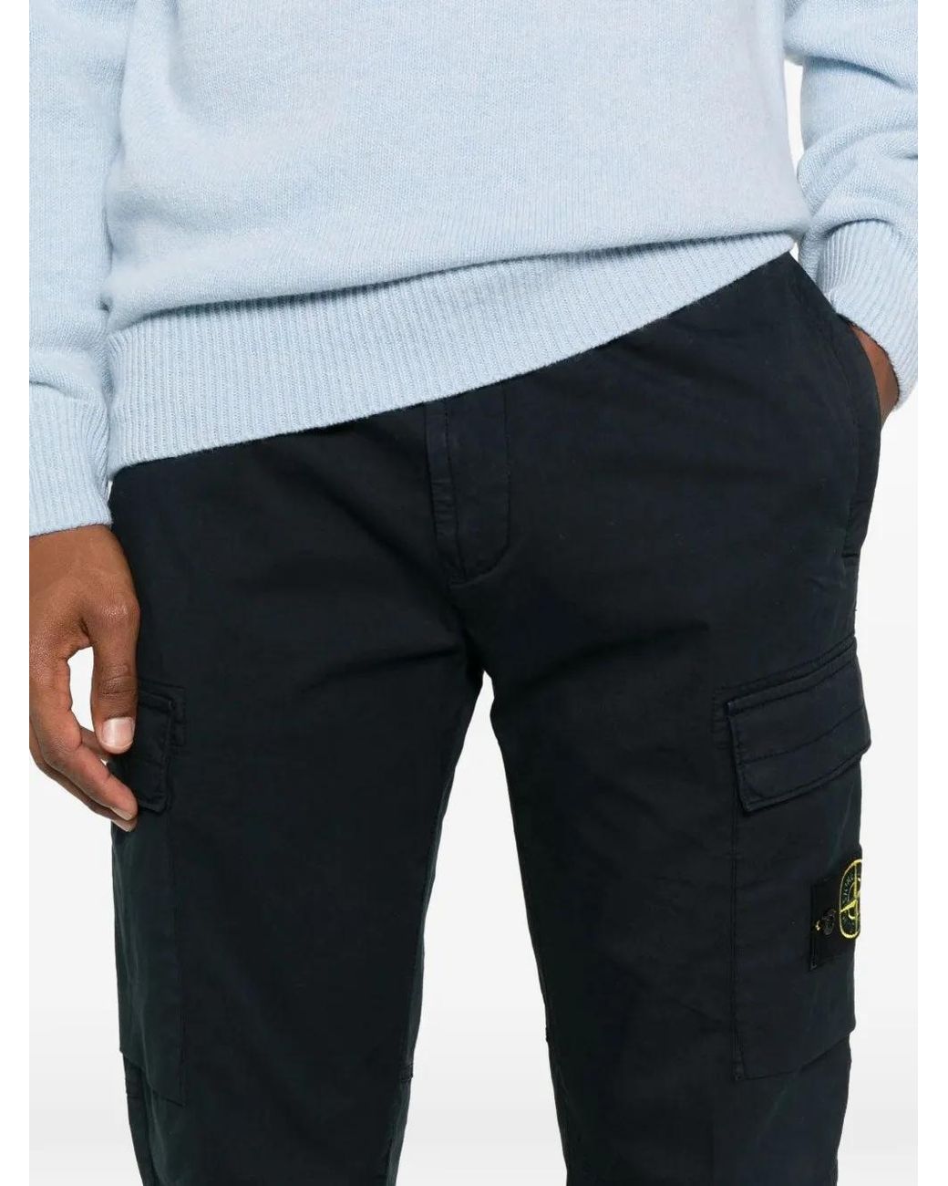 Stone Island Black Cargo Trousers for men