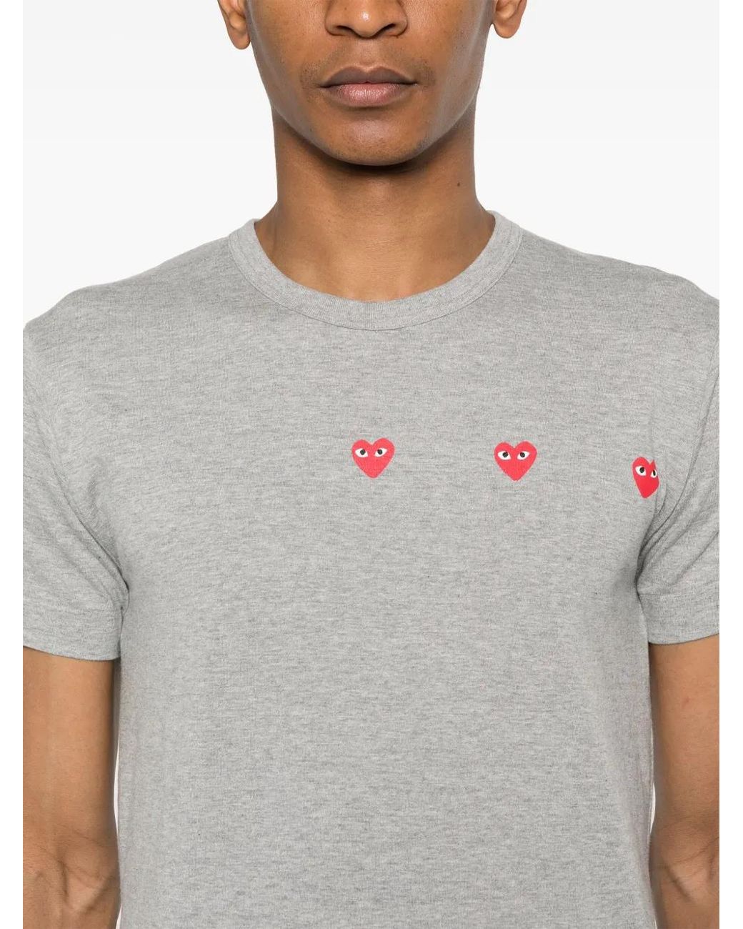 COMME DES GARÇONS PLAY Gray Heart-Patch T-Shirt