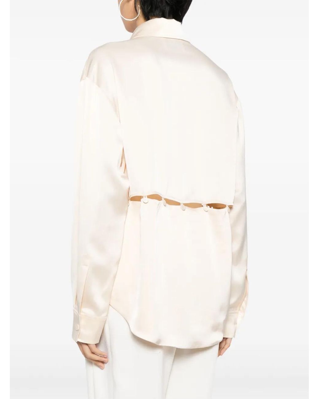 Nanushka Natural Maxon Satin Blouse