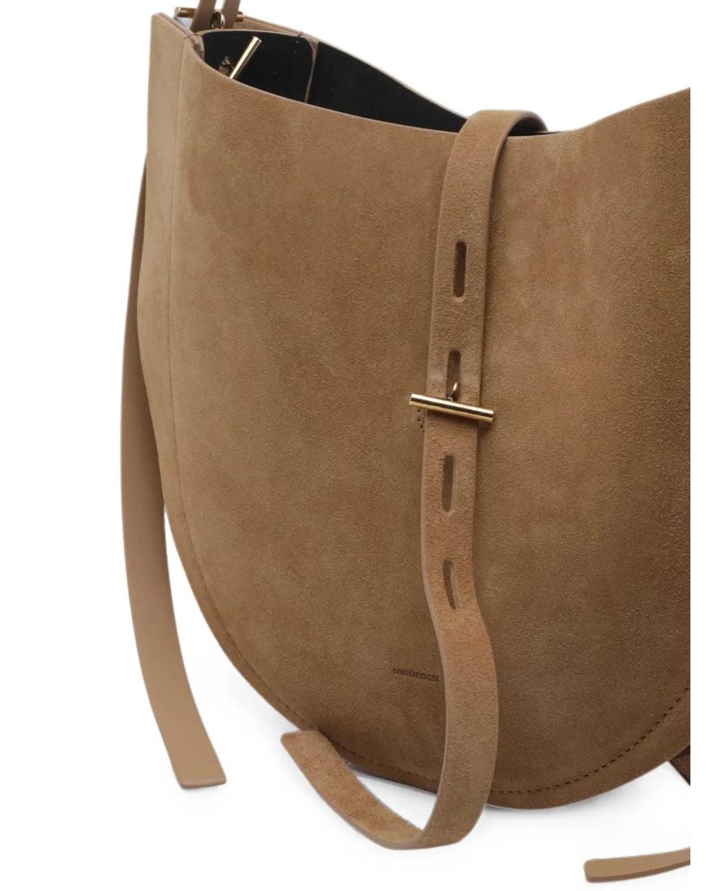 MINOBOSSI White Petit Sac Porté Épaule Lizzie En Daim