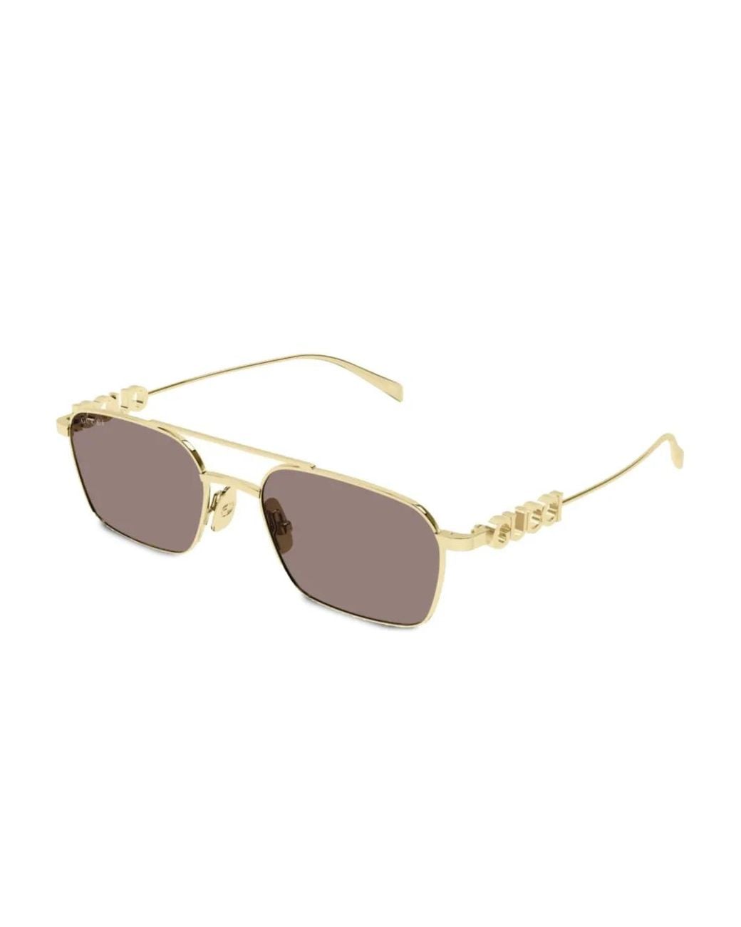 Gucci Metallic Navigator-Frame Sunglasses