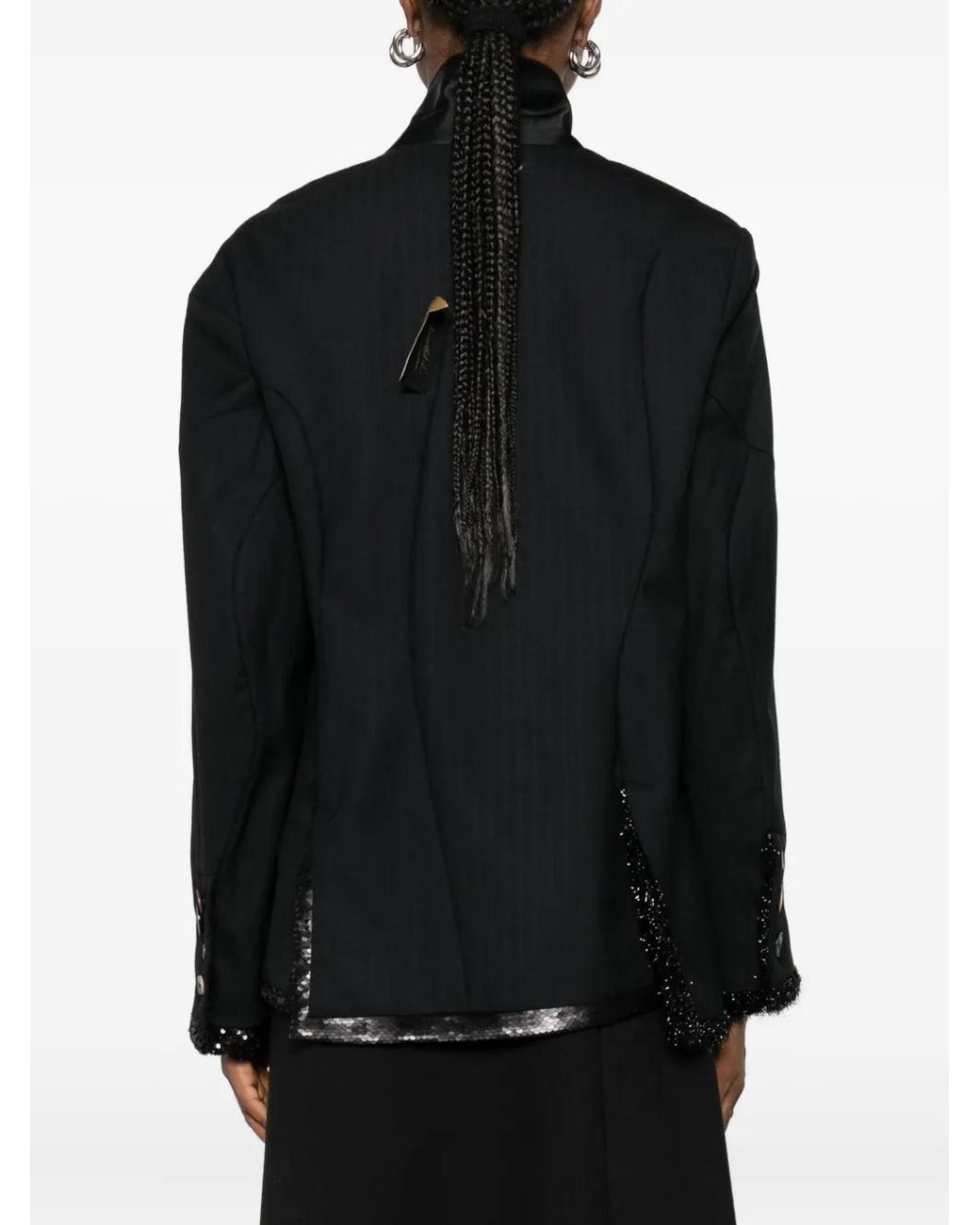 Undercover Black Sequin-Embellished Blazer