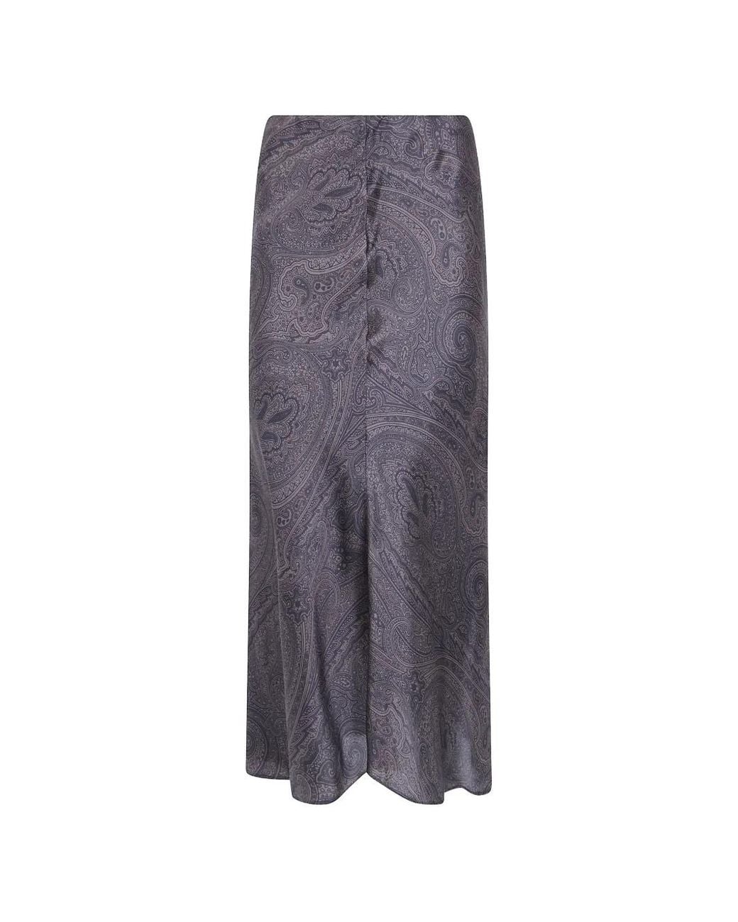 Etro Purple Paisley-Print Midi Skirt